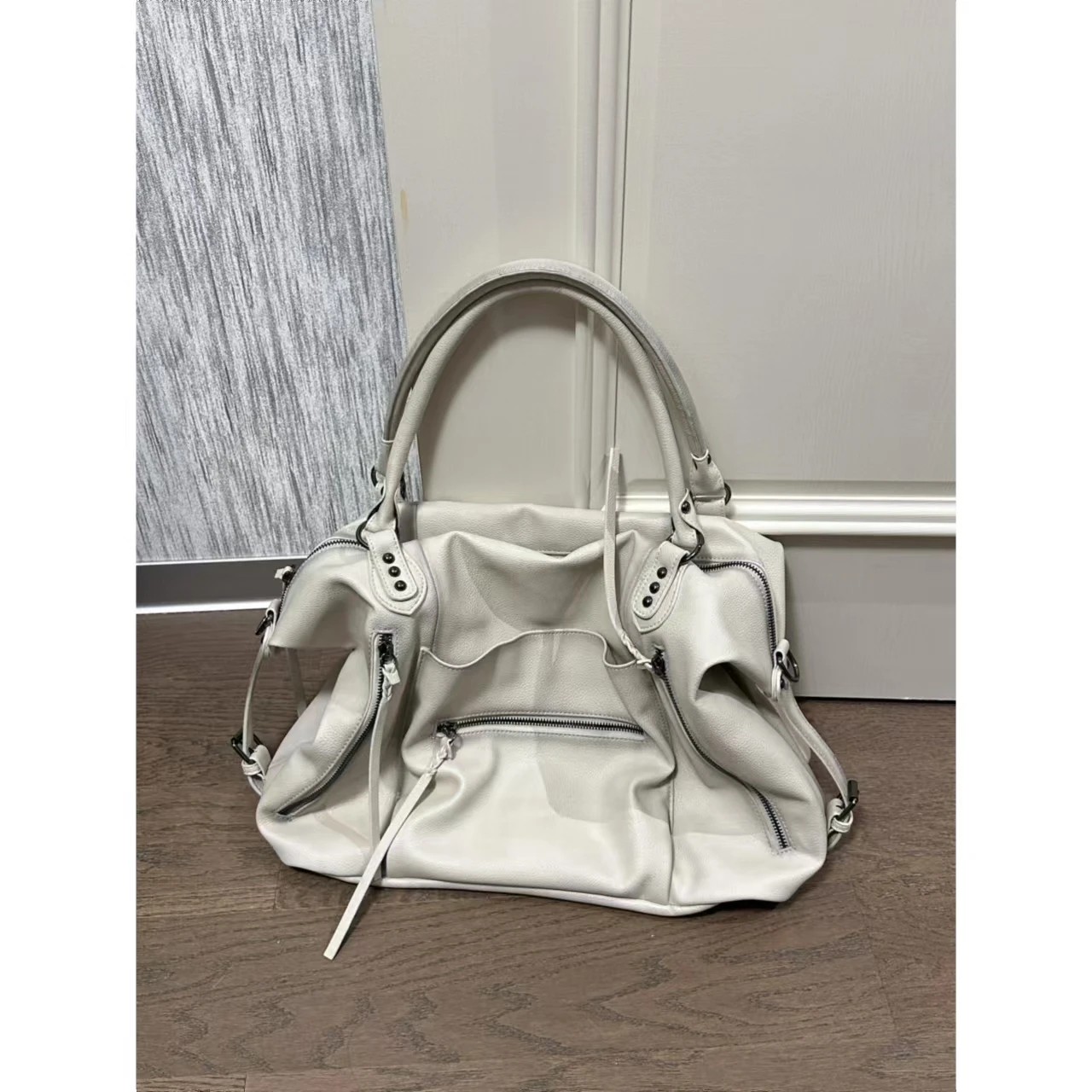 

Large Capaci American Retro Single oulder Tote Bag Soft Leather Commuter Crossbody Bag Handheld Underarm Bag