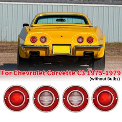 4Pcs Car LED Tail Light Taillight Rear Brake Light for Corvette C3 1975-1979 (without Bulbs)