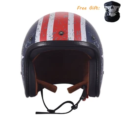 DOT Approved Vintage Motorcycle Helmet 3/4 Open Face Casco Jet Scooter Unisex Half 3/4 Open Face Helmet Wholesale