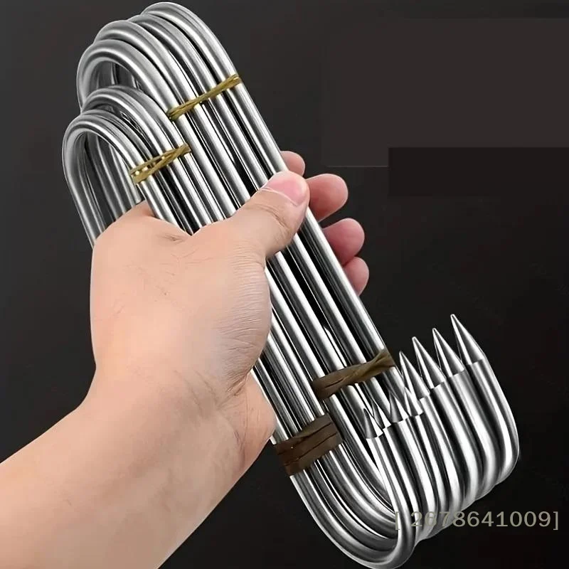 ⚑20Pcs Heavy-duty S-shaped Hook - A Curved Butcher Hook With A Tip, Used For Hanging Meat And Sausages