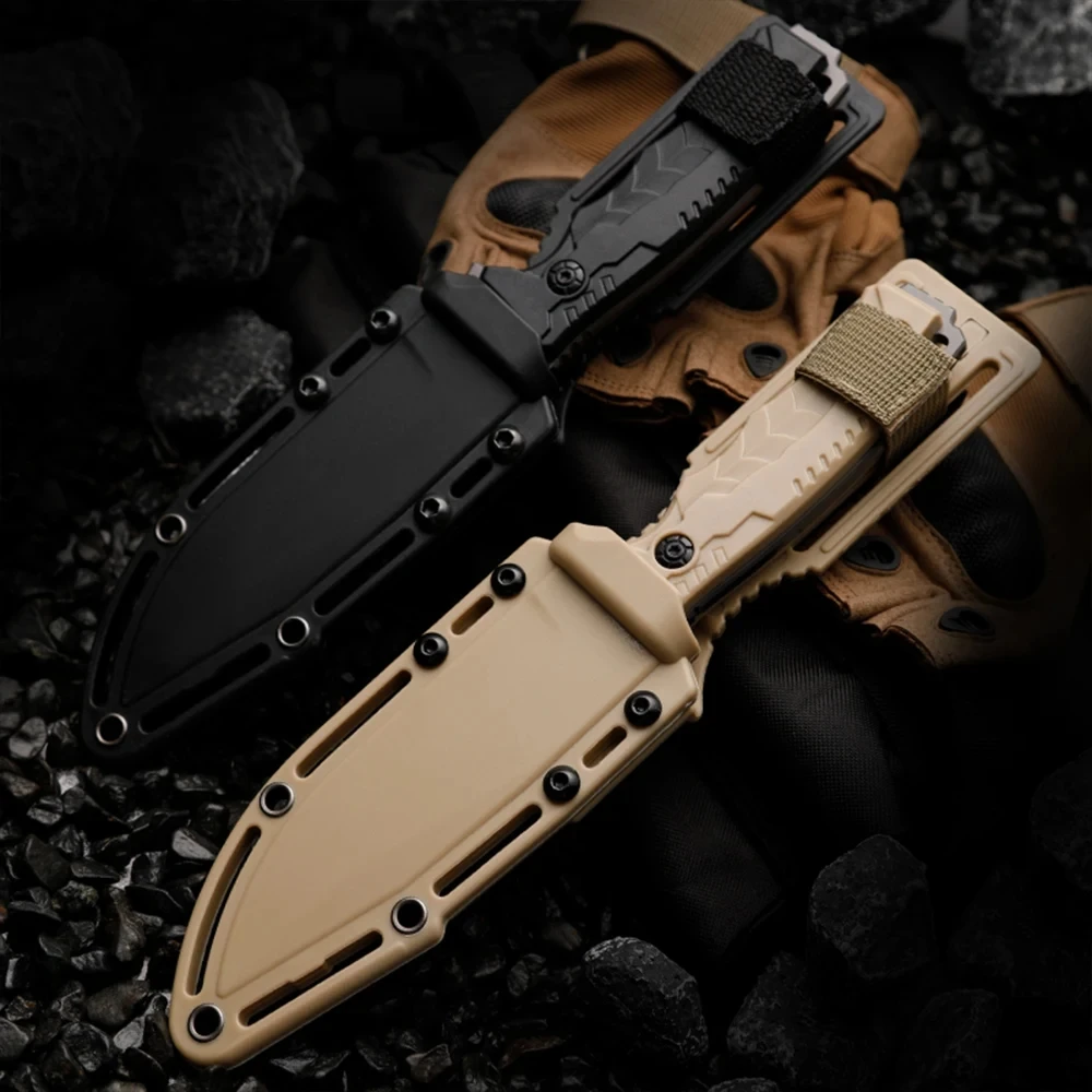 Multifunctional fixed TOPS-blade knife for hunting, outdoor camping, hiking, combat, emergency rescue, fruit edge