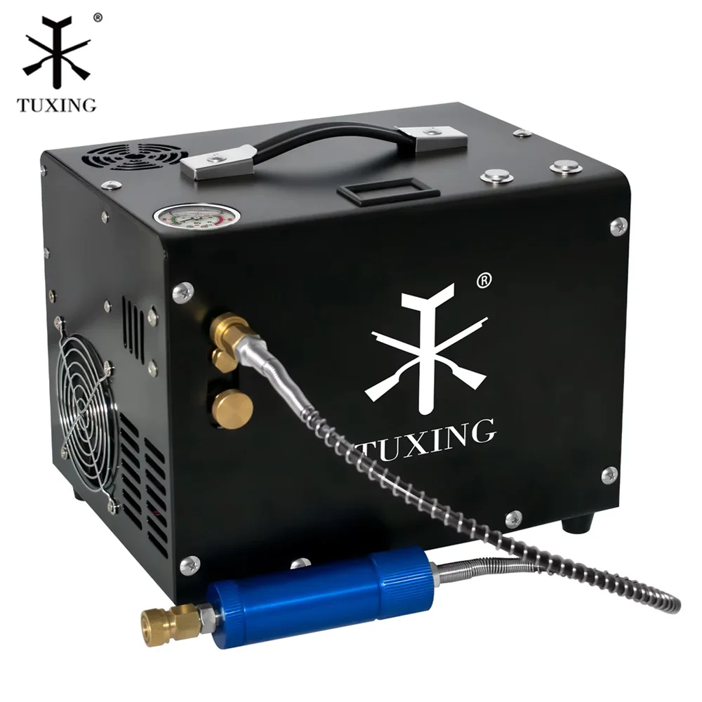 TUXING TXET062 4500Psi PCP Air Compressor Filling 10L/min Portable High Pressure Electric Compressor for Scuba Diving Airgun