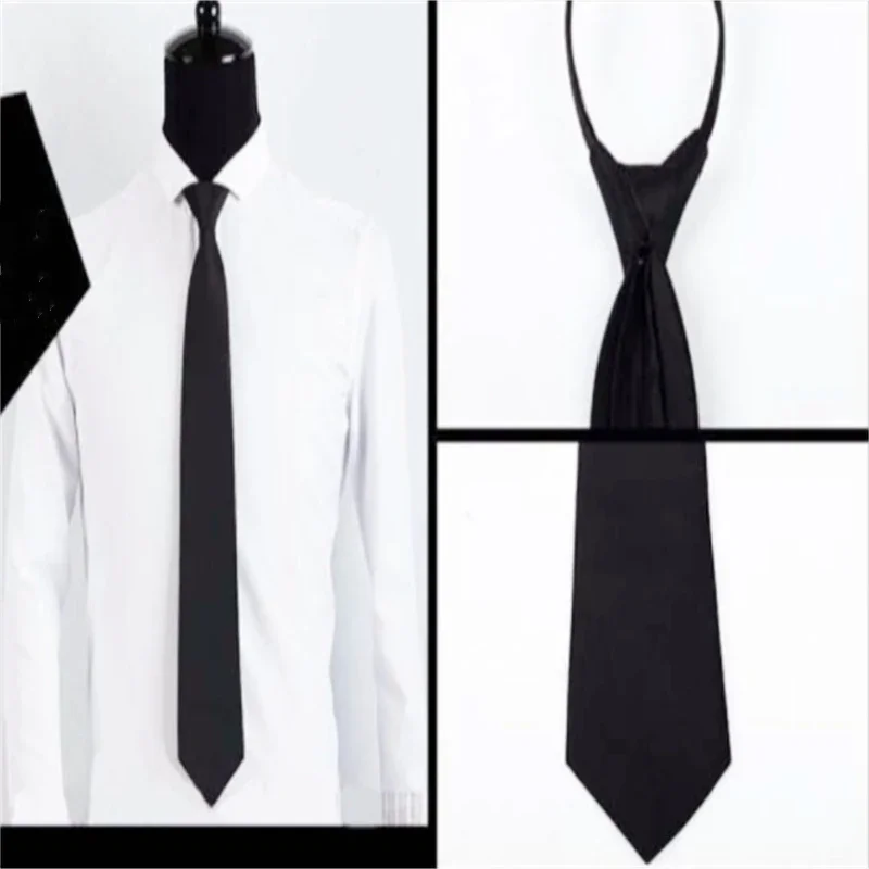 Solid Color Zipper Necktie Polyester Satin Formal Men Women Wedding Gift Tie Popular Suit Necktie Evening Dress Accessories Men