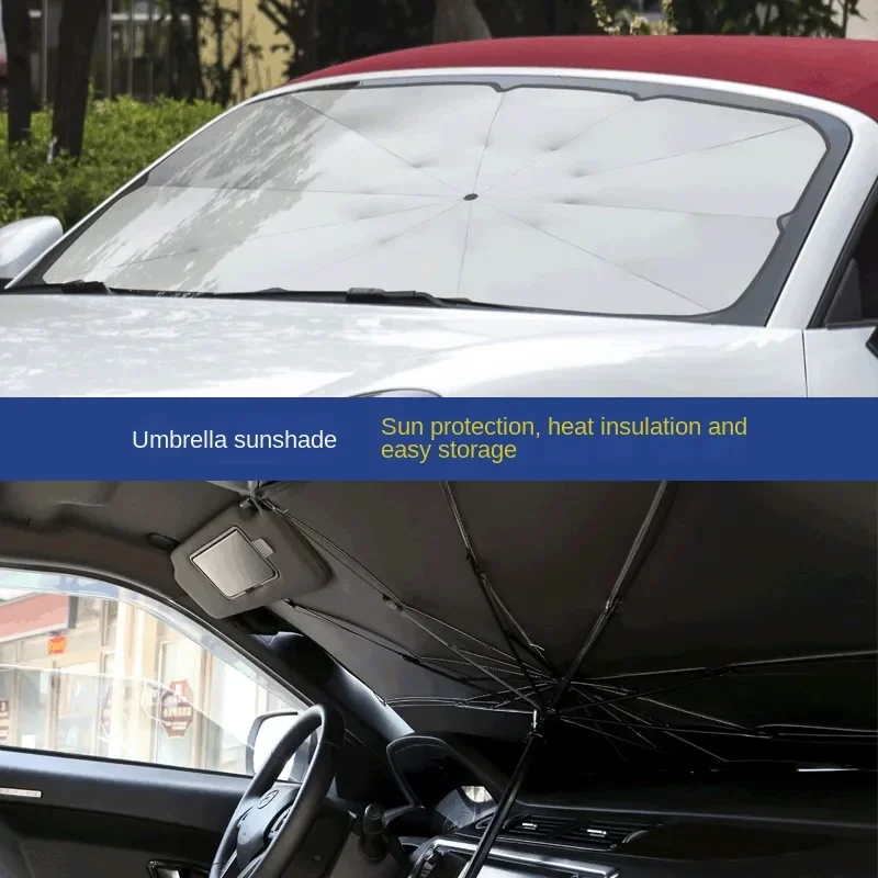 Automobile sun-shading and light-shielding plate telescopic sun-shading and heat-insulation cooling front windshield inside the