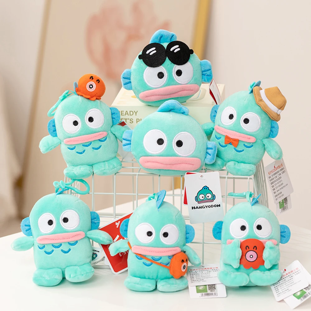 

Sanrio Kawaii Hangyodon плюшевые брелки подвески для девочек мультяшный автомобиль креативные плюшевые брелоки сумка телефон подвесные плюшевые брелки