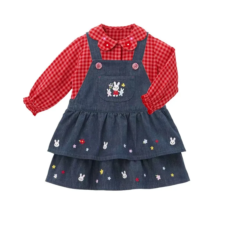 Girl Denim Dress Cute Little Rabbit  Baby Short Skirts Toddler Clothes Suspender Skirt  Overalls Kids Dresses for Girls Jeans