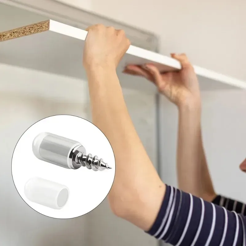 10-100PCS Self Tapping Screw Layer Plate Holder Wardrobe Septum Brackets Fixed Screw Shelf Support Pegs with Non-Slip Sleeve