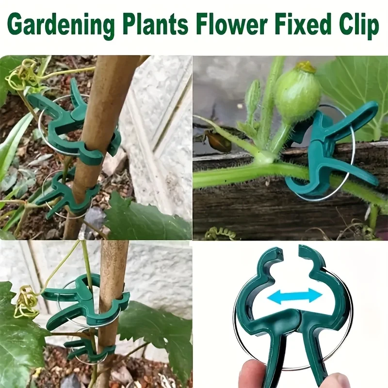 40PCS Plant Clips Garden Clips for Tomato Cage, Tomatoes Clips Plant Support Clips for Bamboo Stakes, Climbing Plants, Vines