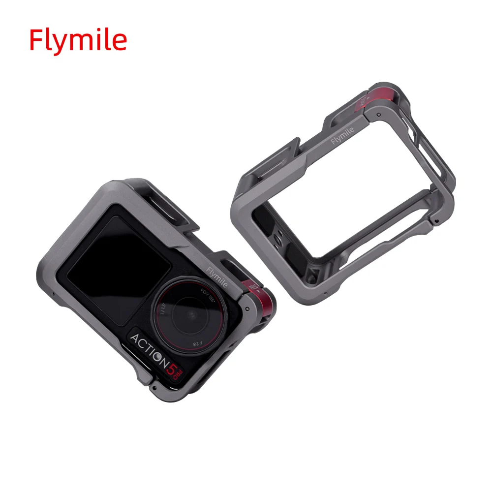 

Metal Cage For DJI Osmo Action 3/4,Aluminum Alloy Protective Frame,With 1/4 Screw Hole & Cold Shoe Mount,Action 5Pro Accessories