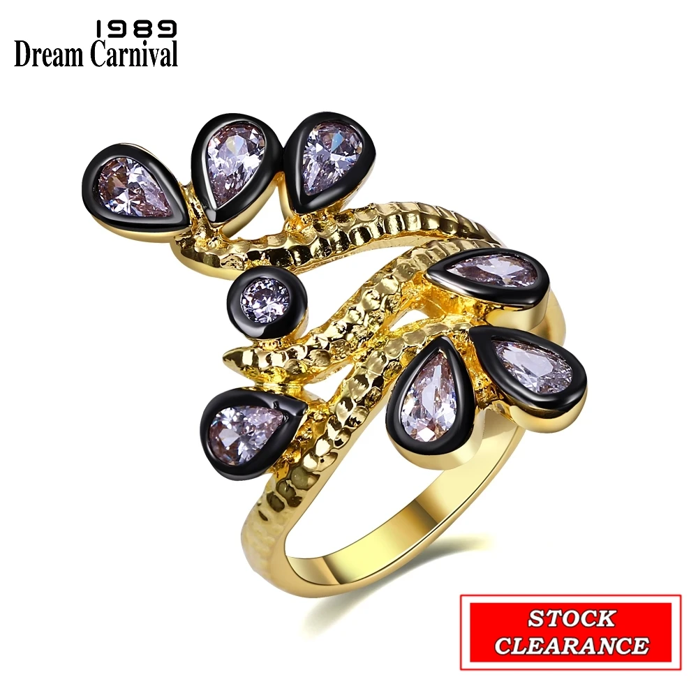 DreamCarnival1989 Gothic Women Rings Stock Inventory Clearance Great Bargain Price Limited Quantity Black Gold Color Gift