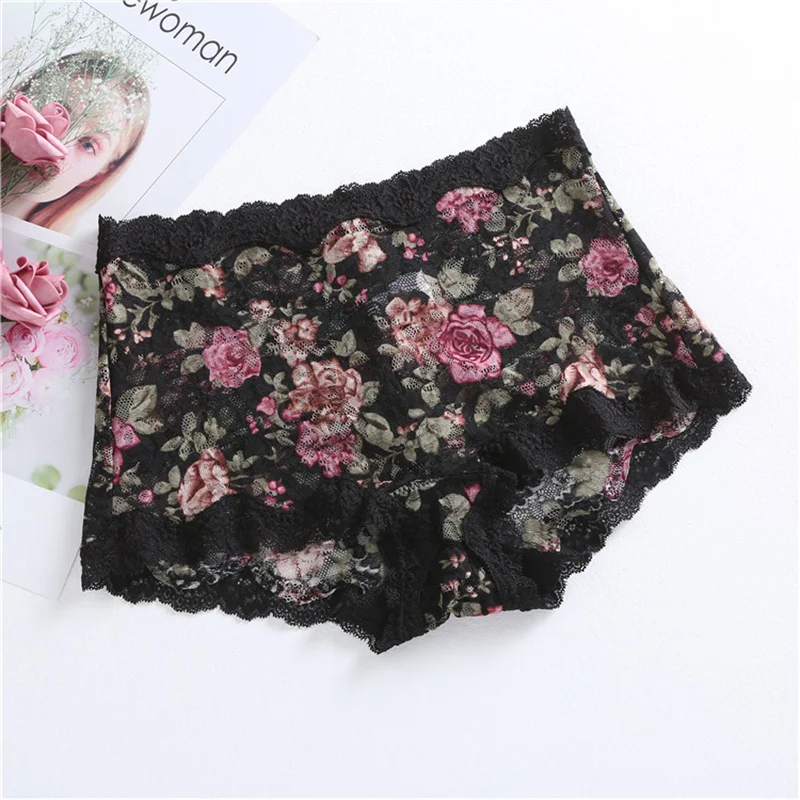 High-end Luxury Women\'s Briefs Sexy Lingeries Plus Size 6XL Big Size Shaper Short Thin Flower Hollow Underwears Lady Panties