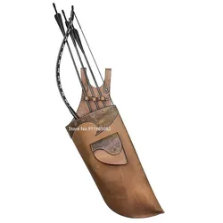 Medieval Viking Leather Arrow Holder Quiver Celtic Knight Hunter Costume Horseback Nomad Hunting Archery Accessory Case Holster