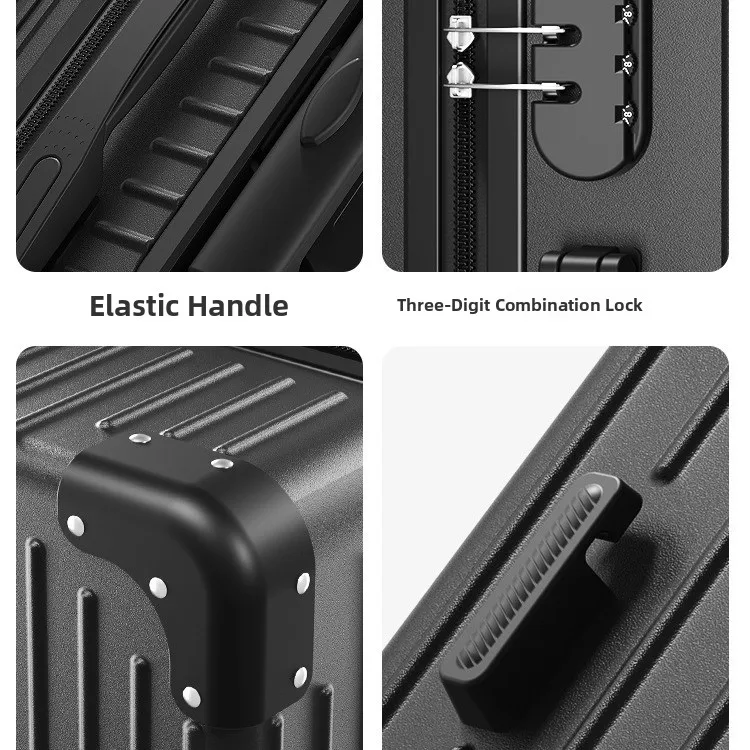 Mala de Viagem Grande Capacidade Retrô com Estética Elevada, Caixa com Senha, Bagagem de Mão Masculina com Rodas Universais e Haste Retrátil 20 Polegadas