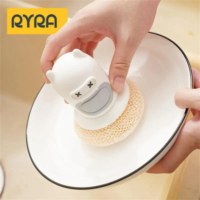 Automatic Brush Do Not Hurt The Pot Convenient Press Out Fluid Preferred Material Round Handle Kitchen Brush Dishwasher Flexible