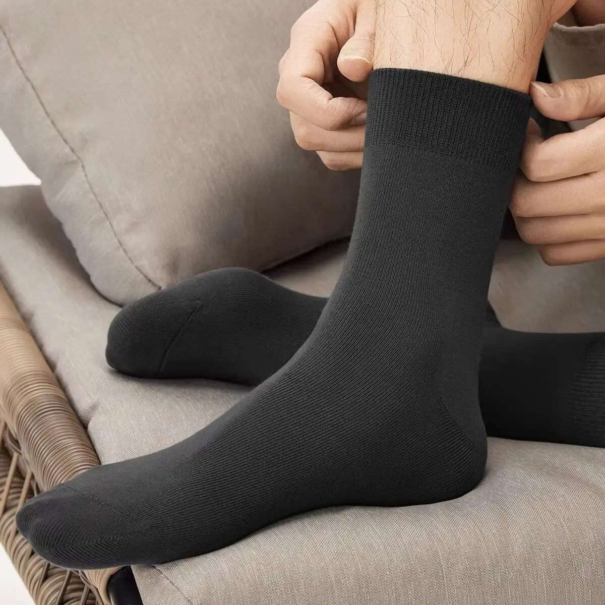 Men's Modal Cotton Spring/Summer Breathable Anti-Odor Sports Socks; Breathable Business Mid-Calf Socks 7PCS