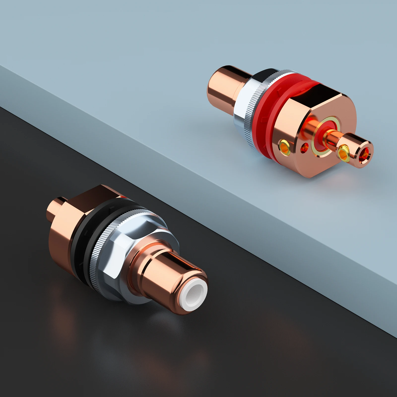 Monosaudio C406 Audio Connector Pure Copper Rhodium/Gold Plated RCA Connector Screw Locking RCA Female Socket Hifi Audio