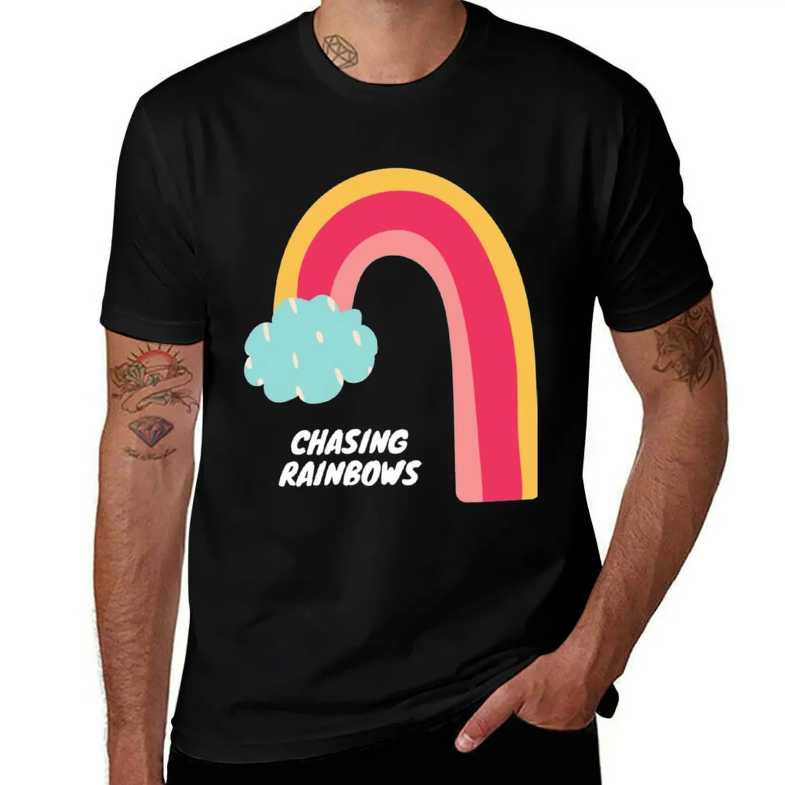 chasing rainbows T-Shirt Basic Comfort Fit for Men T-Shirt