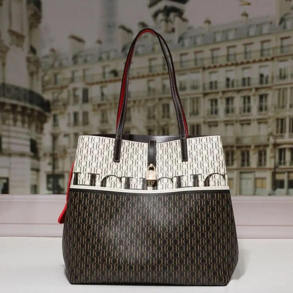 

CH Fashion Women's New High-capacity Handbag High Quality Contrasting Color Design Letter Print Premium Feeling Clutch Bag 2025