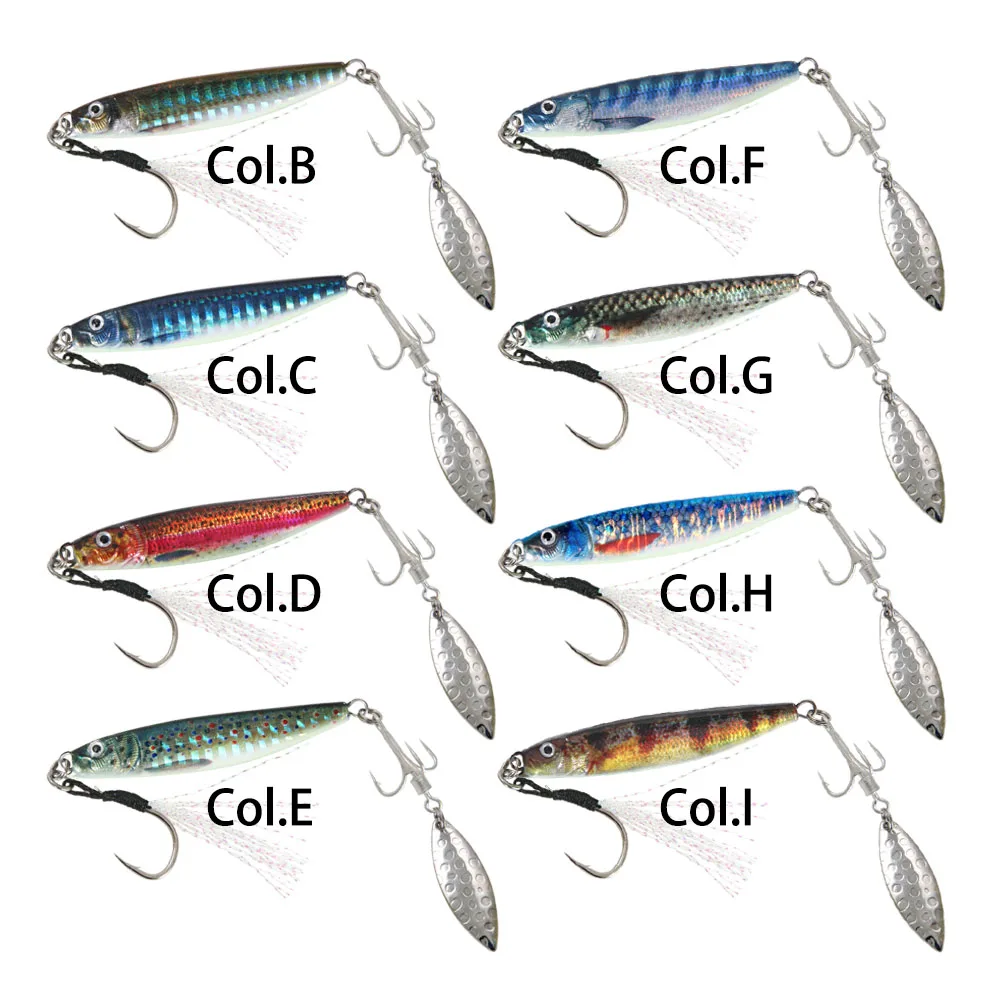 FSTK new Metal Bass Sea Lures Rotating Blade Spinner 10g15g20g30g40g Shore Cast Jigging Spoon Saltwater Jigging fishing Tackle