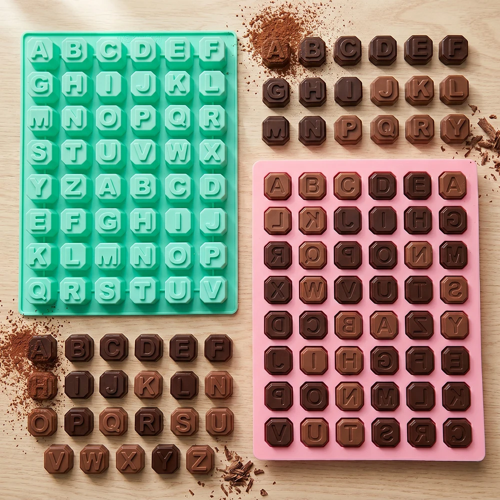 Keyboard letter shaped chocolate baking silicone mold DIY chocolate, candy, pudding, cookies view 3