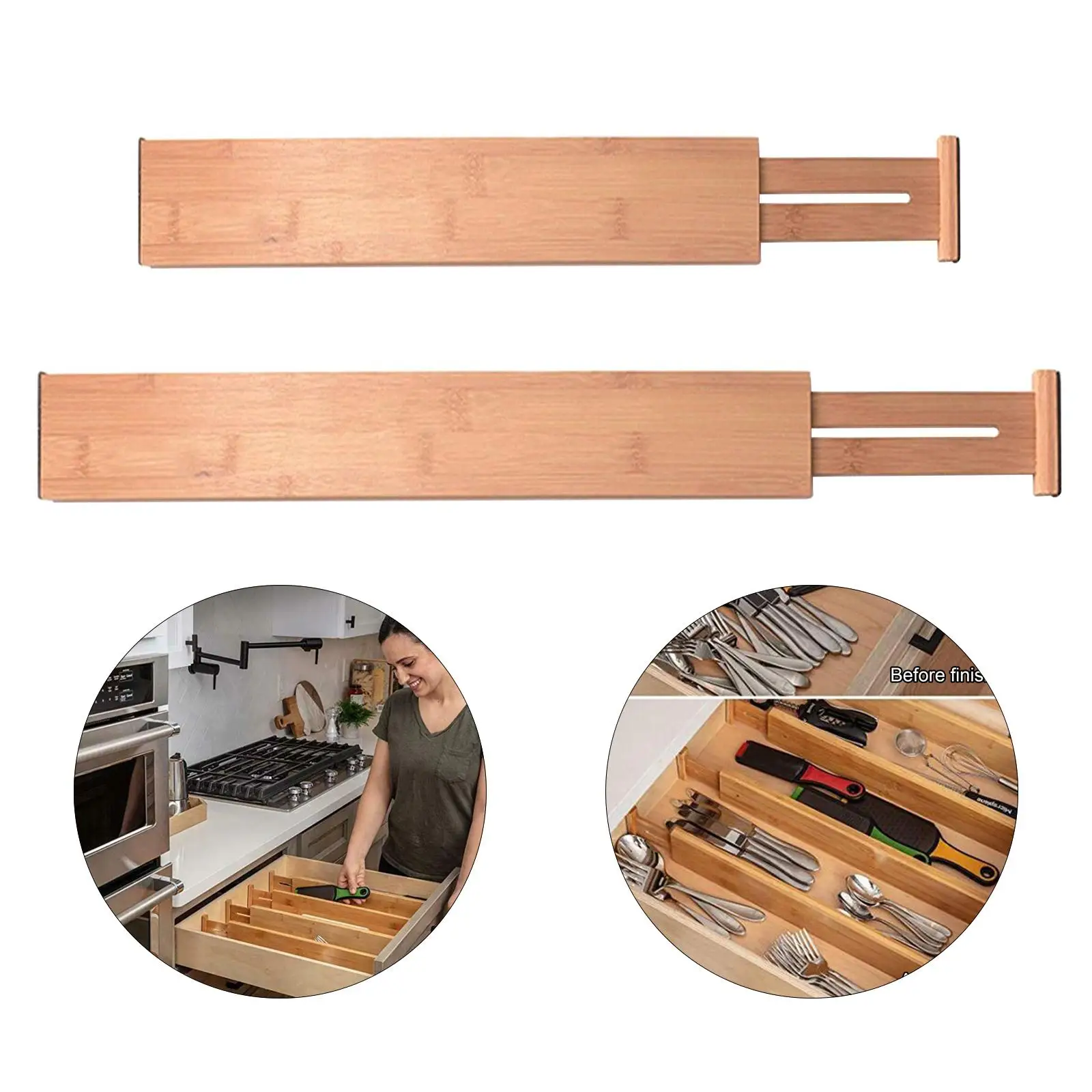 Adjustable Bamboo Drawer Dividers Wood Organizer Dividers Bedroom Baby Adjustable Bamboo Drawer Dividers for Underwear