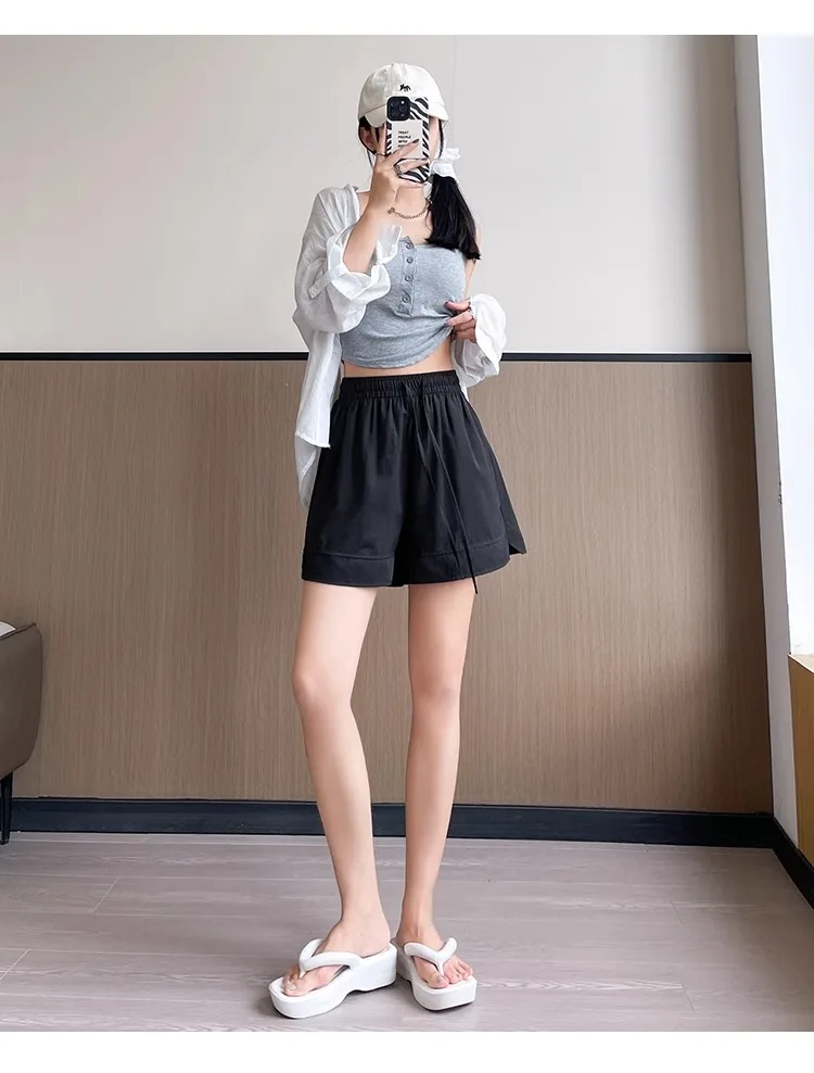 AOSSVIAO 2026 Sommer Neue Damen Eisseide Yamamoto Shorts Locker Lässig Sport Schnelltrocknend Fünf-Punkte-Hose – Detail 8
