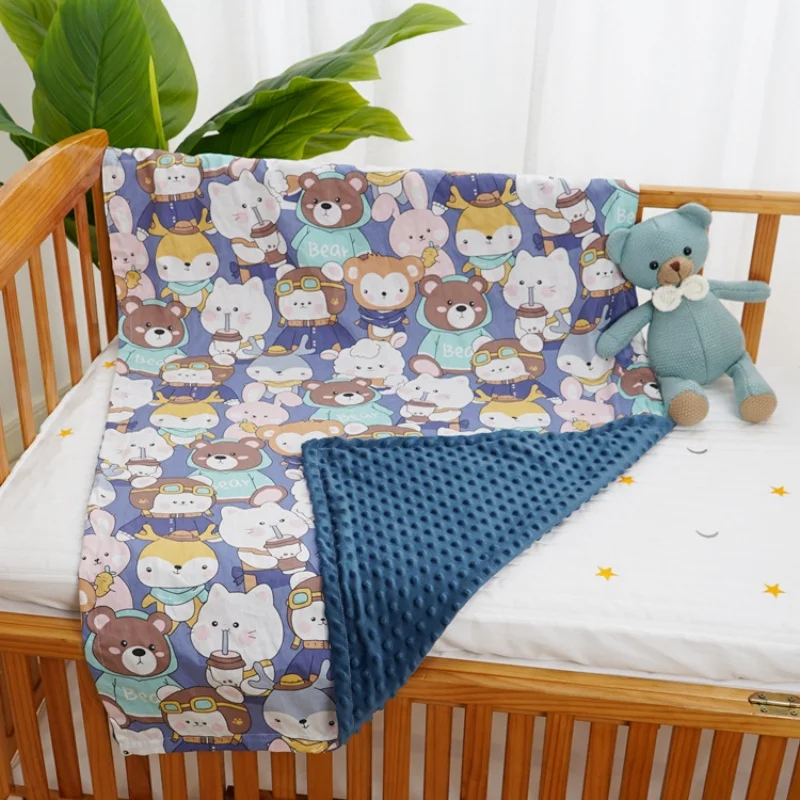 

Children's bean blanket four seasons thin cover blanket baby comfort blanket kindergarten nap air conditioning room small quilt