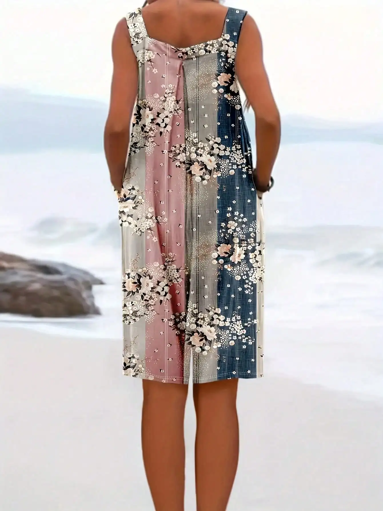 

Плюс размер 1XL-5XL женское повседневное платье с цветочным принтом и рюшами по подолу с короткими рукавами женское модное платье