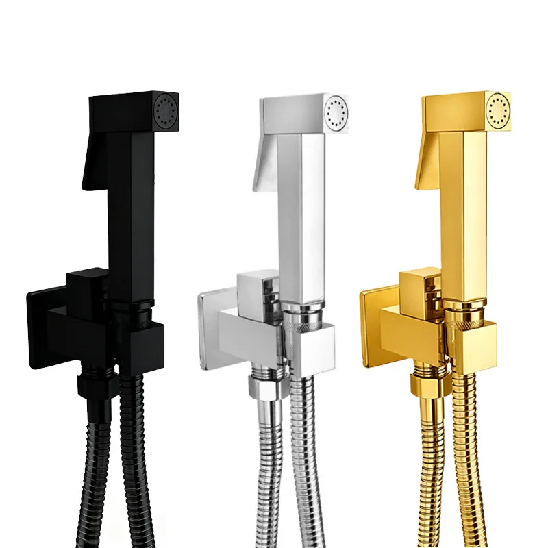 

Black Toilet Bidet Faucet Cold Water Gold Toilet Sprayer Kit Brass Hand-Held Toilet Faucet Sprayer Shower Head Black