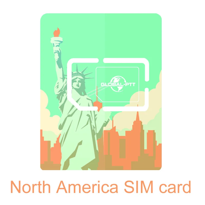 Global-PTT IOT SIM Card สำหรับ poc walkietalkie Radio Internet 4G ไม่จำกัดชิพโดยไม่ต้องลงทะเบียนสำหรับ USA America MEXICO Canada