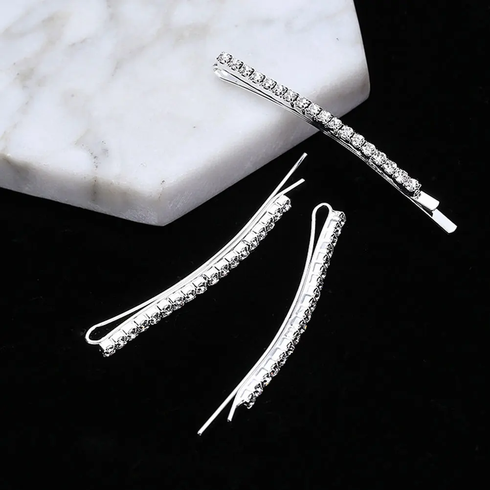 

10pcs Rhinestone Hair Clips Durable Material Fashion Women Hair Accessories Wedding Bang Hairpins Styling Tools