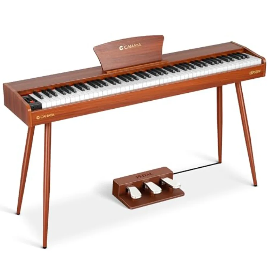 

CAHAYA Digital Piano 88 Key Fullsize Weighted Electric Piano with Wooden Body for Home Practice and Studio Use Offers 380 Rich