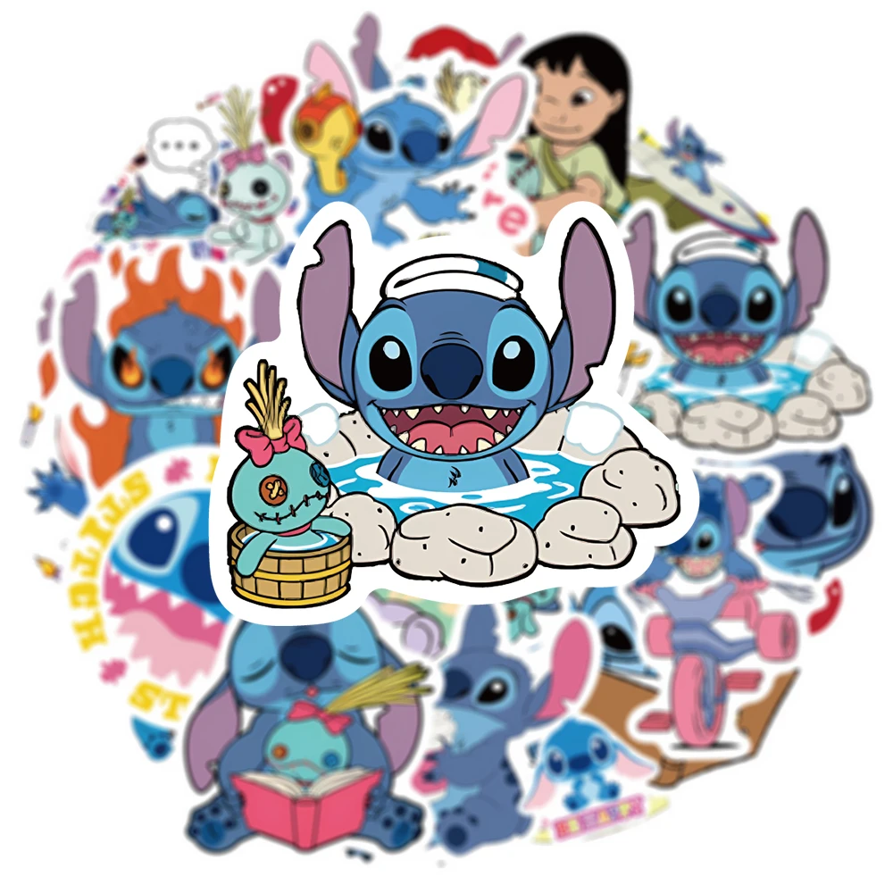 10/30/50/100pcs Kawaii Disney Anime Lilo & Stitch Stickers Cute Cartoon Graffiti Decals Phone Laptop Stationery Kids Sticker Toy