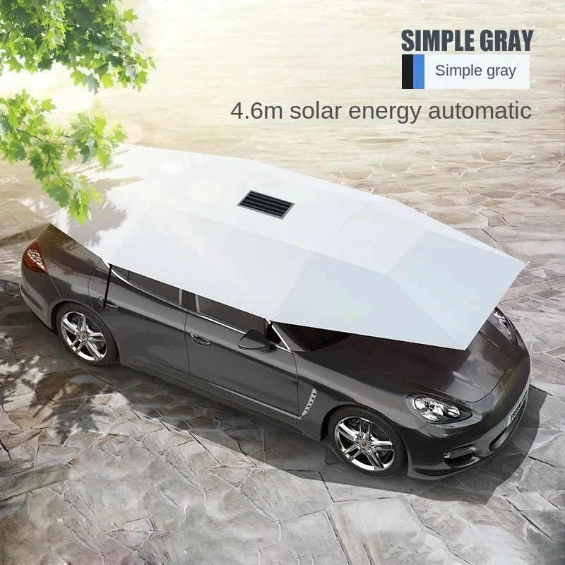 4.6/5.0M Solar Energy Fully Automatic Mobile Car Shed Sun Umbrella Protection Sunshade Folding Umbrella Cover Hail Prevention