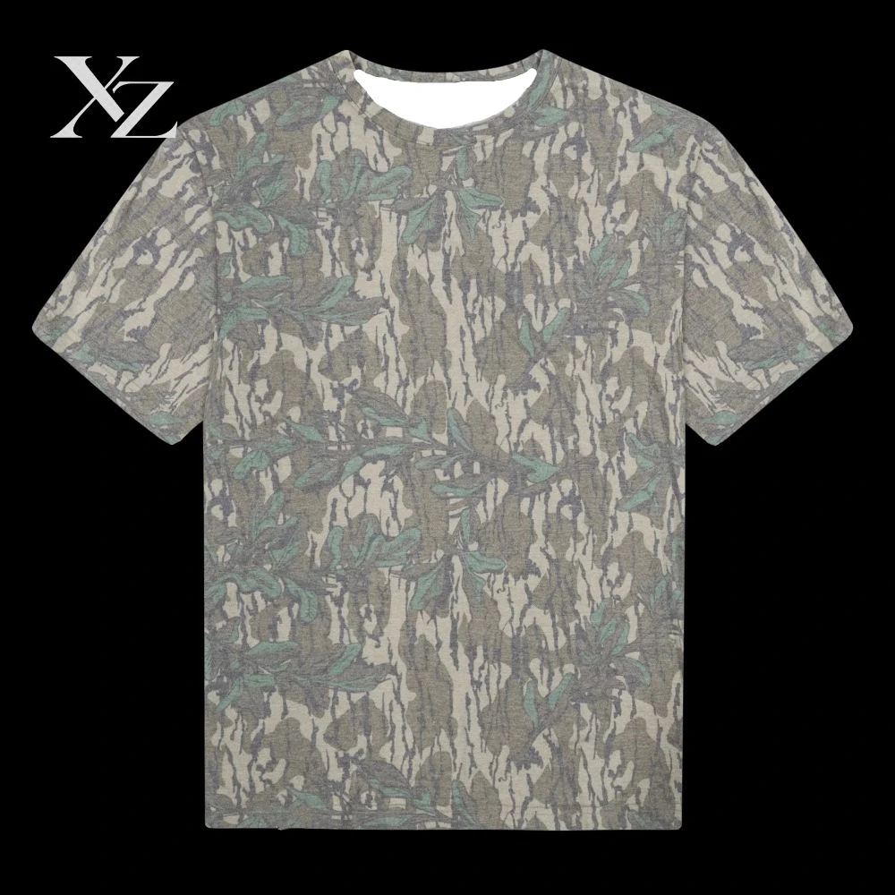 Mossy Oak Bottomland Print Men's and Women's 3D Camouflage T-shirt Short Sleeve Outdoor Training Hunting Top Summer Fashion