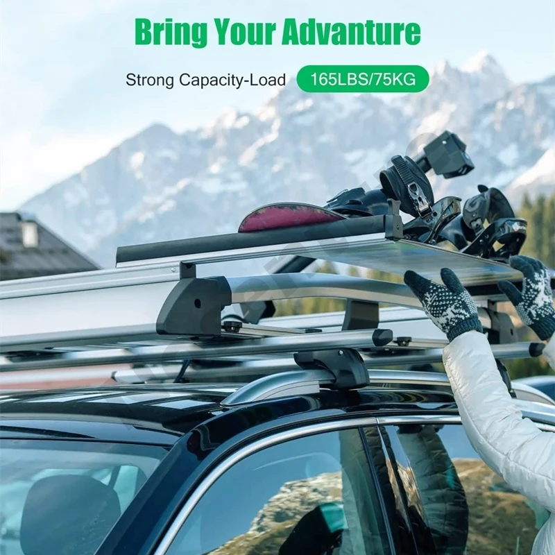 Crossbars Fit for MG ZS Rooftop Aluminum Luggage Roof Rack Cross Bars with Lock Roof Rail Luggage Carrier Travel Camping Parts