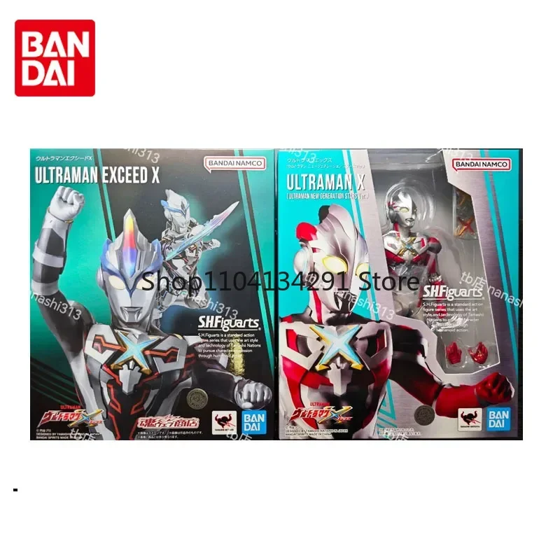Bandai Original SHF S.H.Figuarts Ultraman X Exceed Transcendental Type Anime Action Figures Toys for Boys Girls Kids Gift