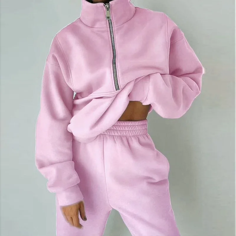 

New Women's Trousers Set Autumn Winter Fashion Daily Versatile Street Style Pant Sets Long-sleeved Sweatshirt Trousers Two-piece