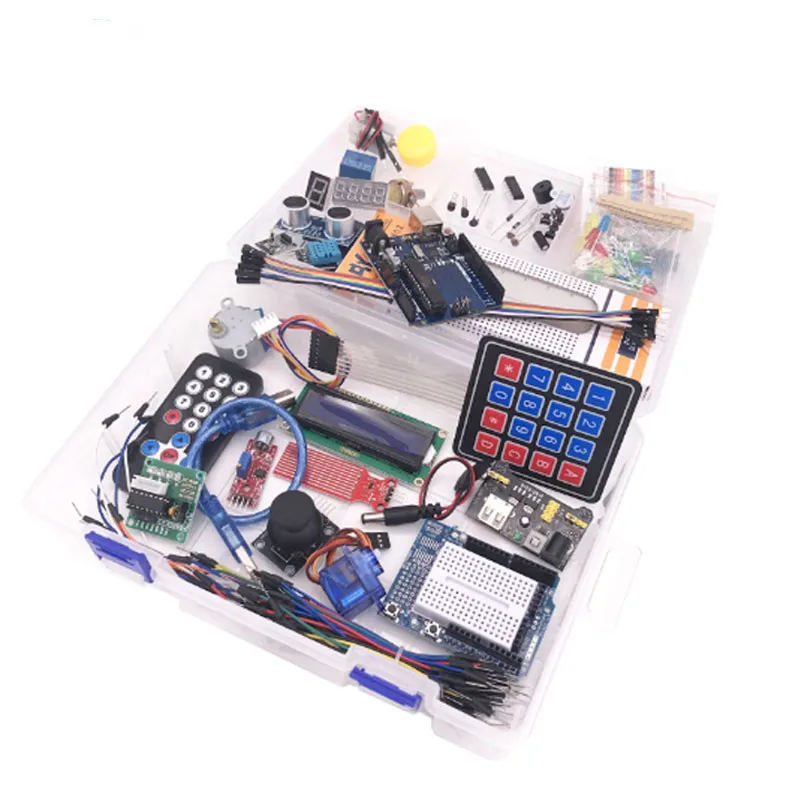 Kit Diy Kit Electronic For R3 With Retail Plastic Box Breadboard 1602 Display Motor And Fan For Programming Coding LED