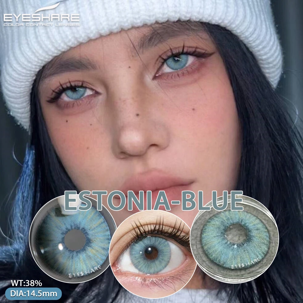 EYESHARE Colored Contacts Lenses Fashion Blue Lense Brown Contact Colorful Makeup Contact Lens Yearly 1 pair High Quality Lenses