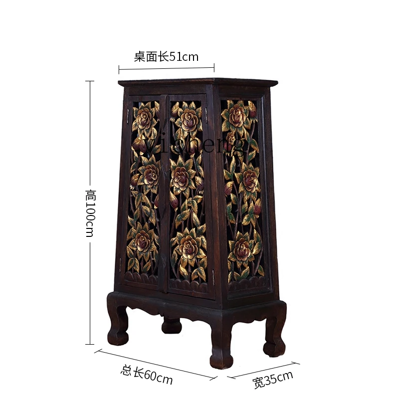 

YY Living Room Entrance Cabinet Decoration Locker Solid Wood Thai Spa Massage Room Furniture