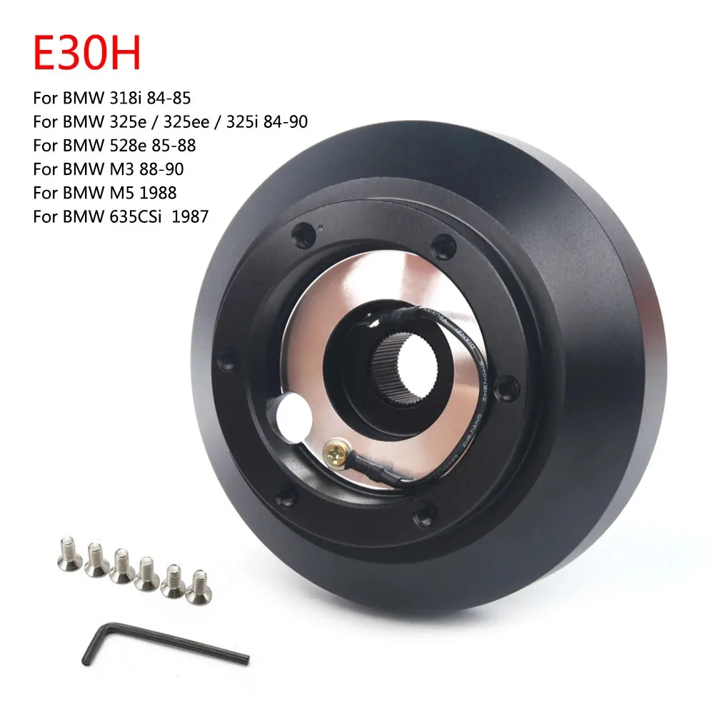 

E30H Aluminum Racing Steering Wheel Short Hub Kit Adapter Boss Kit For BMW E30 3-/5-SERIES 318 325 528 M3 M5 84-90