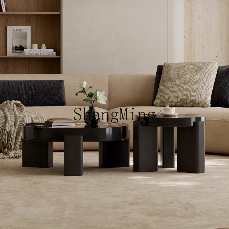 

ZYY household minimalist round storage coffee table living room household small apartment creative coffee table combination