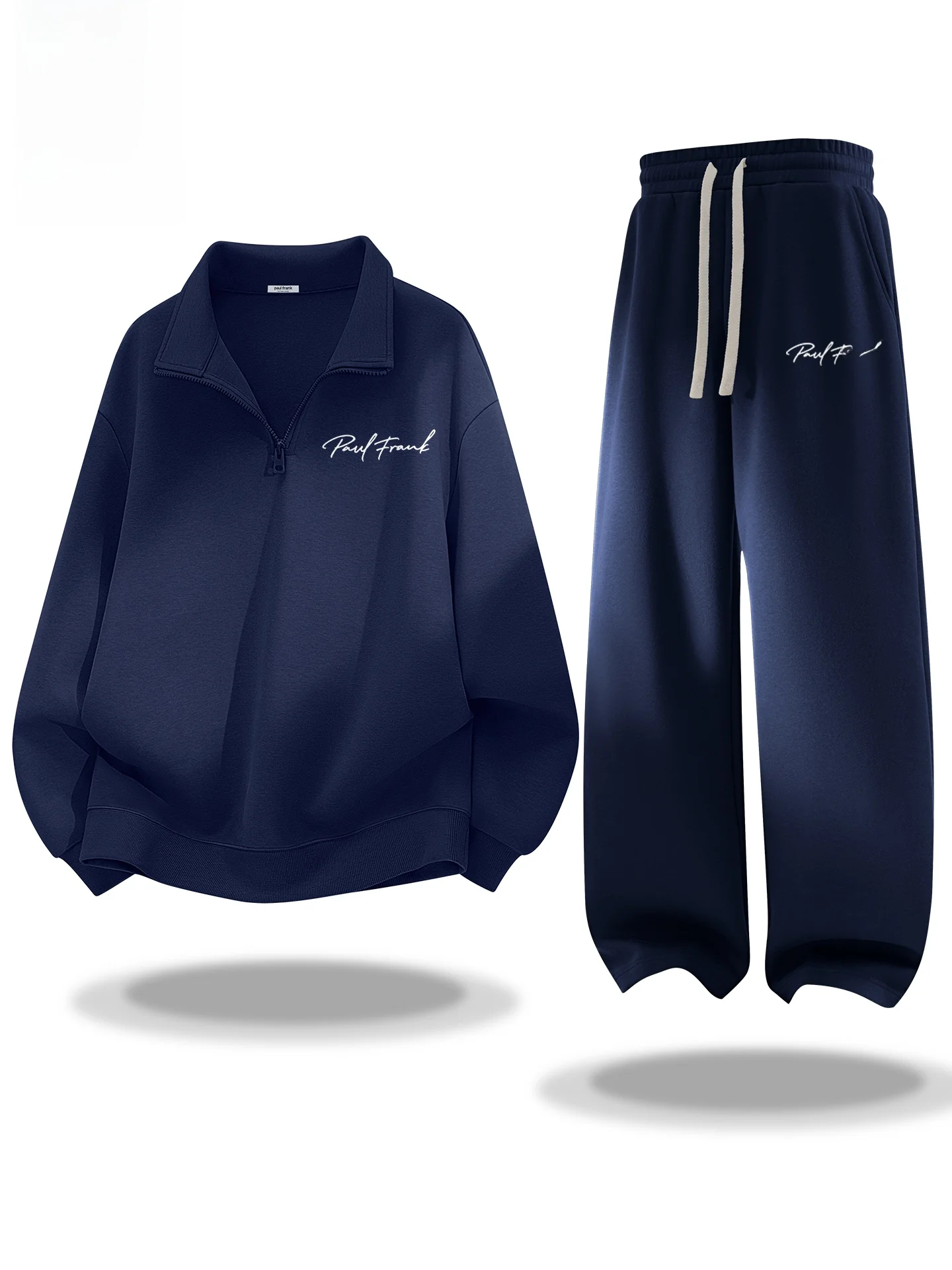 

Men's Sportswear Set Casual Blue Hoodie And Long Pants Two-Piece Autumn Collection Comfortable Cotton Polyester Blend