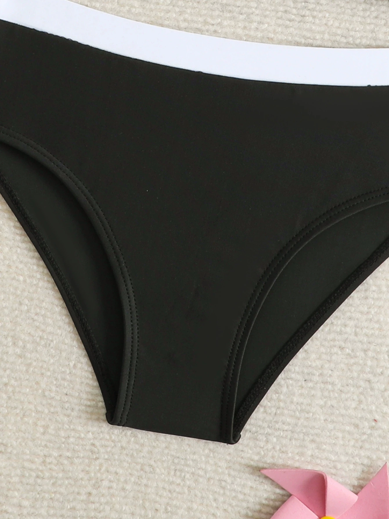 Süßer, einfarbiger Badeanzug für junge Mädchen, Sommer-Strandkleidung, 2-teiliger Tankini-Badeanzug für Mädchen im Alter von 8-12 Jahren – Detail 9