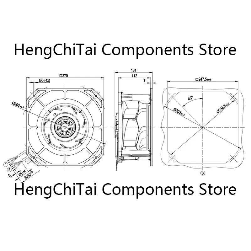 Original 100% Working K3G225-RE07-13 230V Ventilation and cooling fan