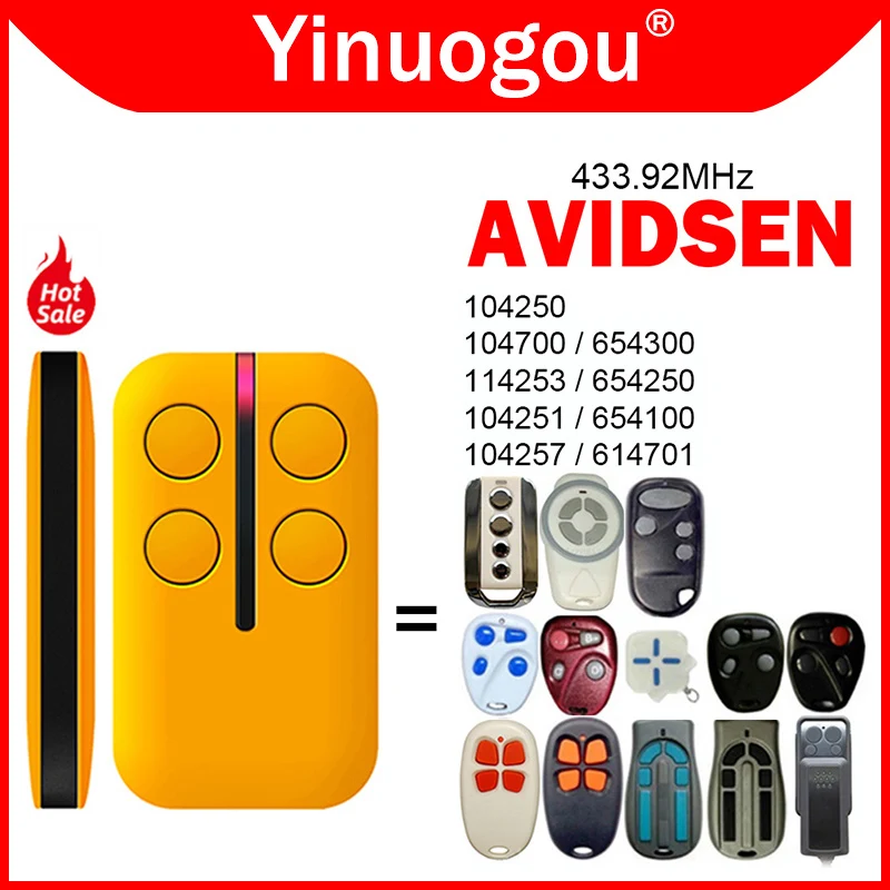 Clone AVIDSEN 114253 104700 104251 104257 104250 614701 654100 654250 654300 Garage Door Remote Control Duplicator 433.92MHz