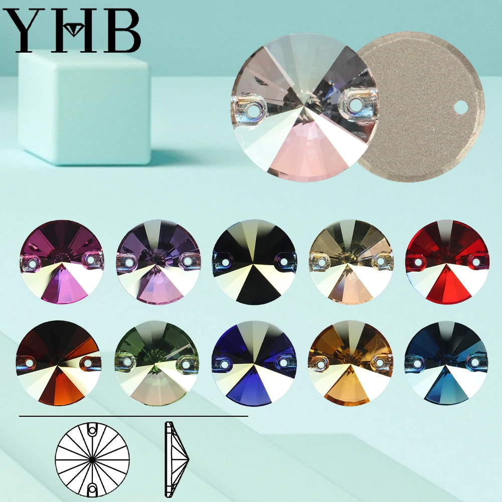 

Стразы YHB TR Rovoli Mist Satin Siam Glass Crystal AB для пришивания, плоские, для одежды, сумок, H6200