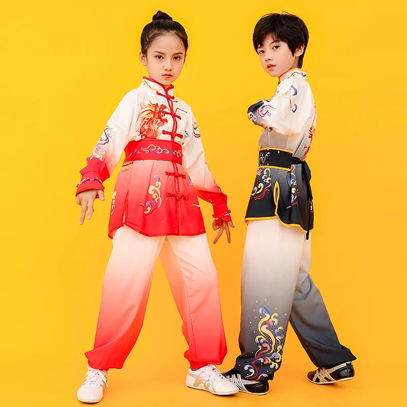 Disfraz tradicional chino para niños, traje de wushu, uniforme de kung fu y tai chi, ropa de ejercicio de rendimiento de artes marciales, 2024