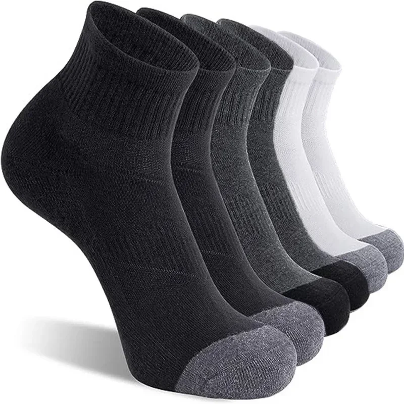 10 Pairs EUR38-47 Plus Size Women Men Sports Socks High Quality Cotton Running Socks Soccer Basketball White Black Grey Socks